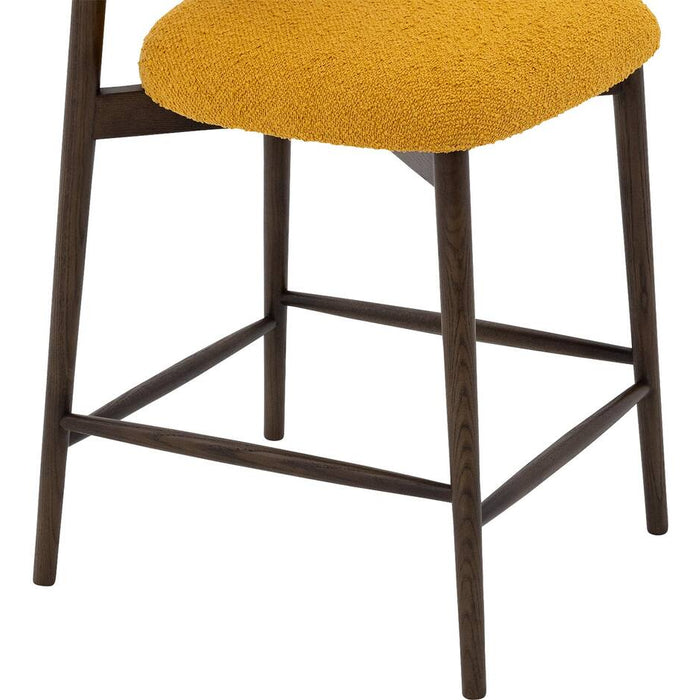 Goossens Counterstoel Diede, Counterstoel - geel Boucle zonder