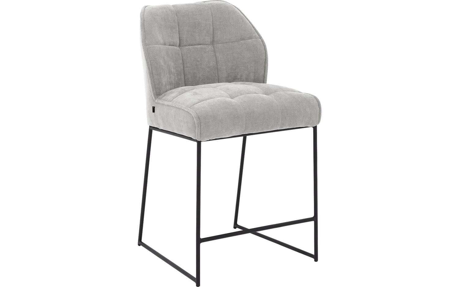 Goossens Barstoel Ronnie, Barstoel, zithoogte 72 cm - grijs Textiel