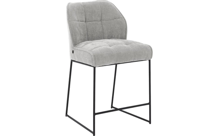 Goossens Barstoel Ronnie, Barstoel, zithoogte 72 cm - grijs Textiel