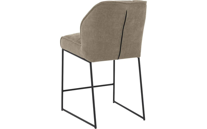 Goossens Barstoel Ronnie, Barstoel, zithoogte 72 cm - bruin Textiel