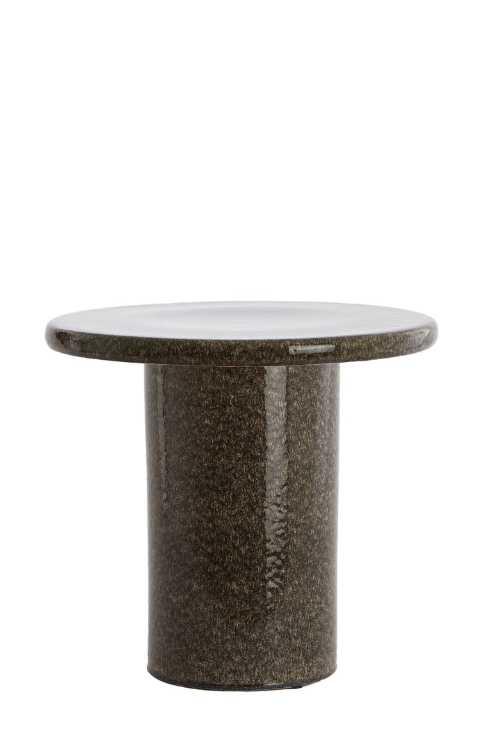 Light&living Bijzettafel Ø40,5x35,5 cm TUDO keramiek donker bruin