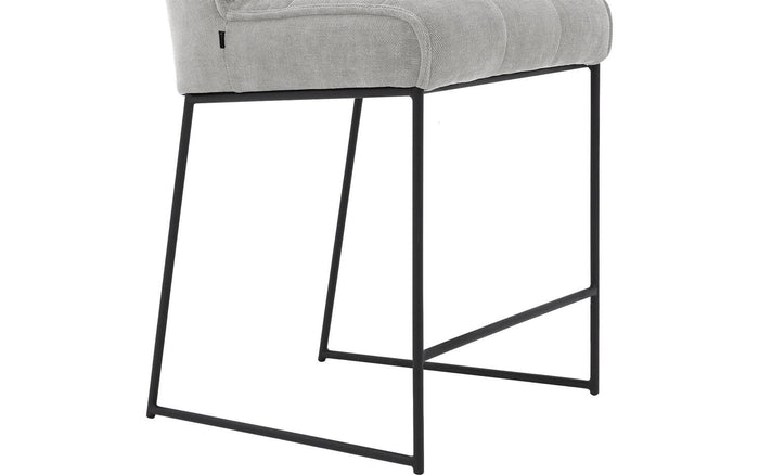 Goossens Barstoel Ronnie, Barstoel, zithoogte 72 cm - grijs Textiel