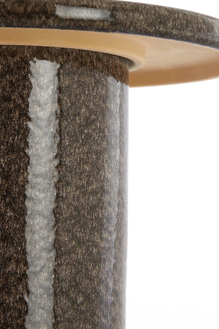 Light&living Bijzettafel Ø40,5x35,5 cm TUDO keramiek donker bruin