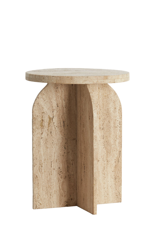 Light&living Bijzettafel Ø41x56 cm OTINIA travertin zand