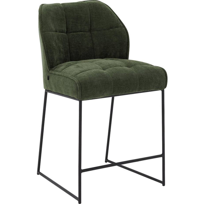 Goossens Barstoel Ronnie, Barstoel, zithoogte 72 cm - groen Textiel