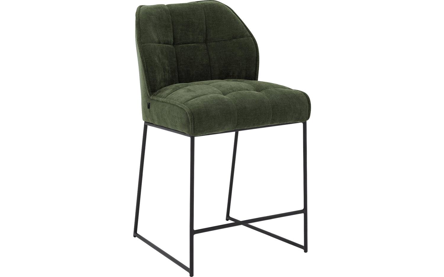 Goossens Barstoel Ronnie, Barstoel, zithoogte 72 cm - groen Textiel