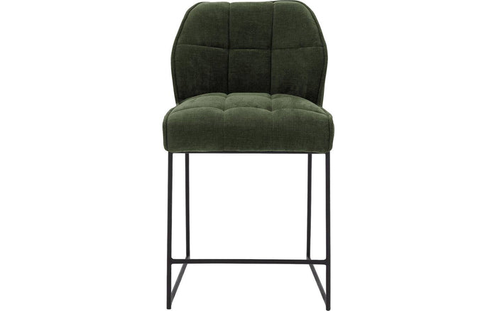 Goossens Barstoel Ronnie, Barstoel, zithoogte 72 cm - groen Textiel