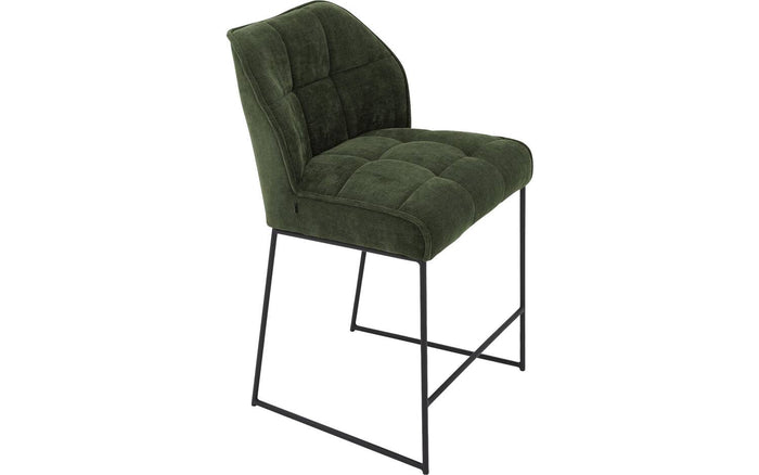 Goossens Barstoel Ronnie, Barstoel, zithoogte 72 cm - groen Textiel