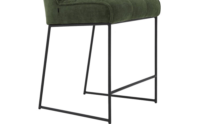 Goossens Barstoel Ronnie, Barstoel, zithoogte 72 cm - groen Textiel