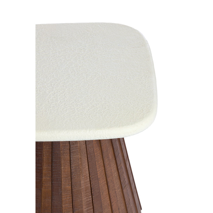 Light&living Bijzettafel 45x45x35 cm OKATO crème+hout bruin