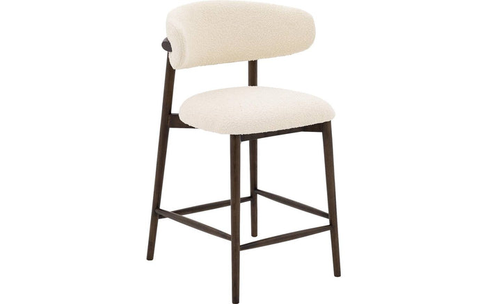 Goossens Counterstoel Diede, Counterstoel - bruin Boucle zonder