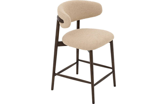 Goossens Counterstoel Diede, Counterstoel - bruin Boucle zonder