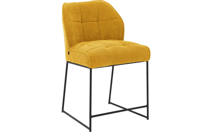 Goossens Counterstoel Ronnie, Counterstoel, zithoogte 65 cm - geel