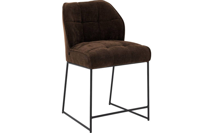 Goossens Counterstoel Ronnie, Counterstoel, zithoogte 65 cm - bruin