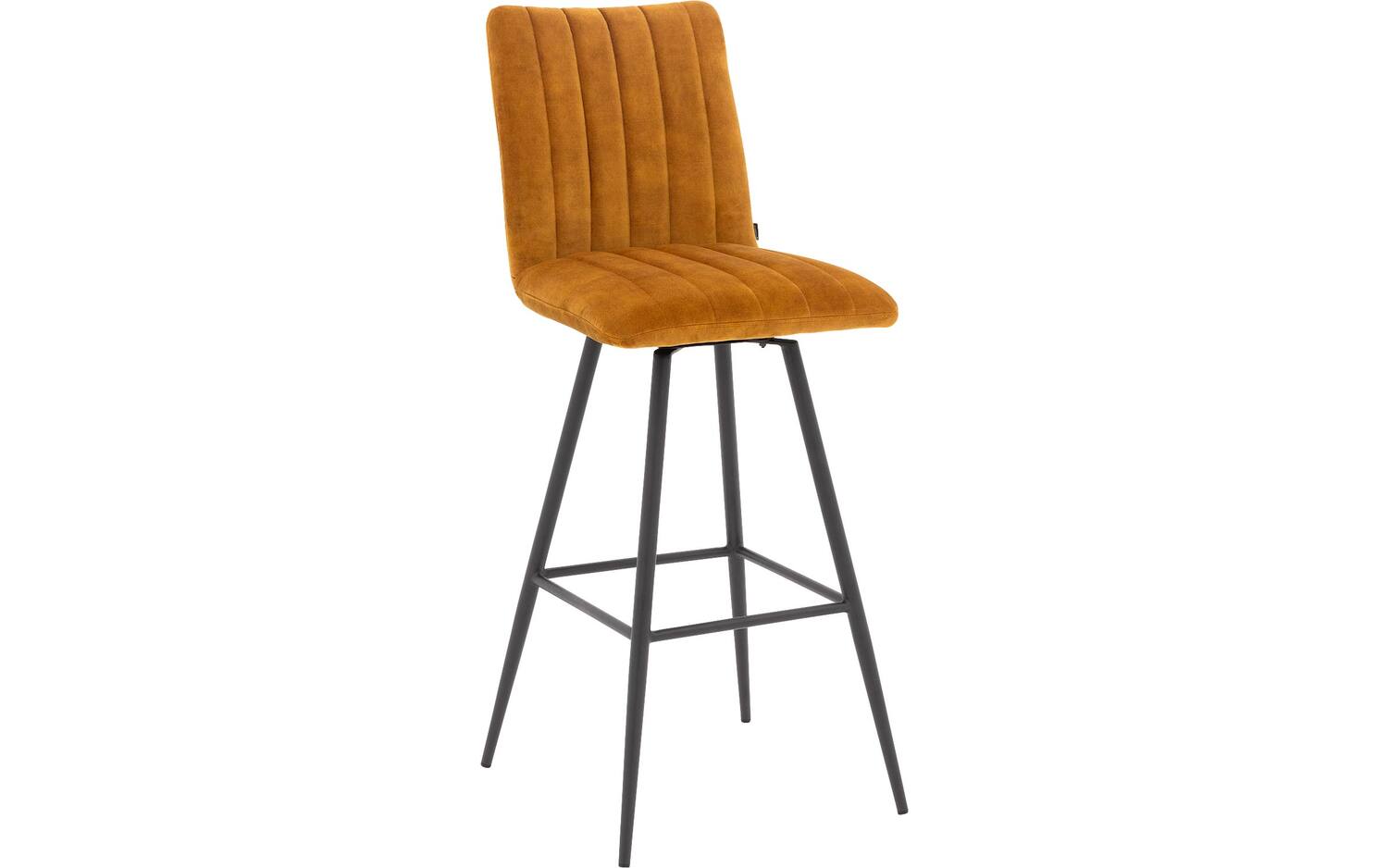 Goossens Barstoel Manta - goud Fluweel zonder armleuning