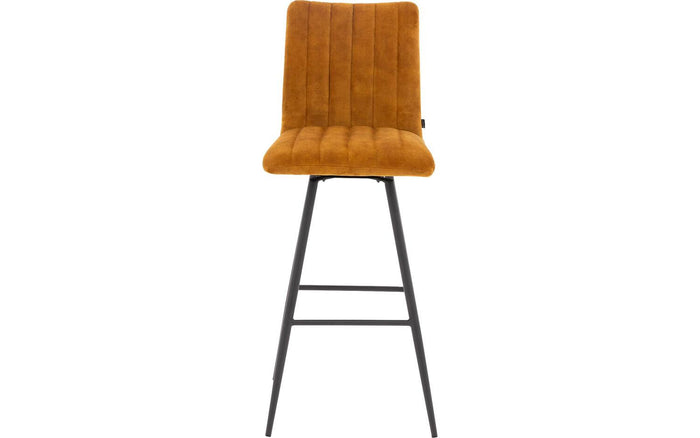 Goossens Barstoel Manta - goud Fluweel zonder armleuning