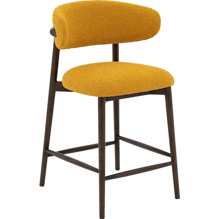 Goossens Counterstoel Diede, Counterstoel - geel Boucle zonder