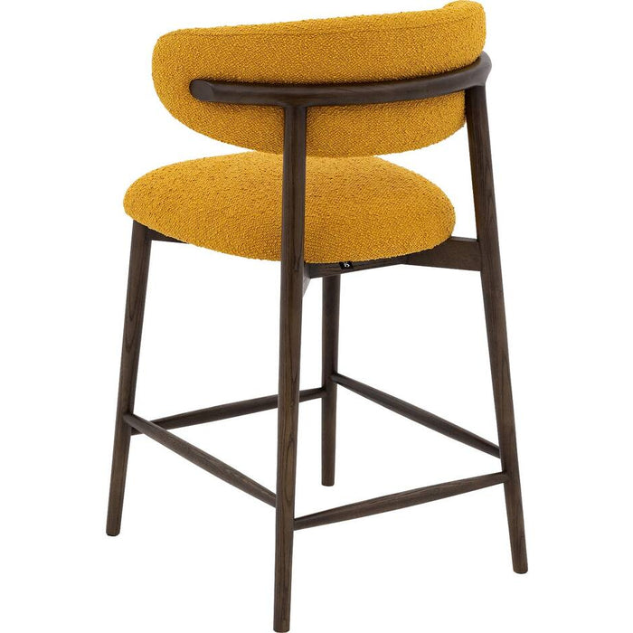 Goossens Counterstoel Diede, Counterstoel - geel Boucle zonder