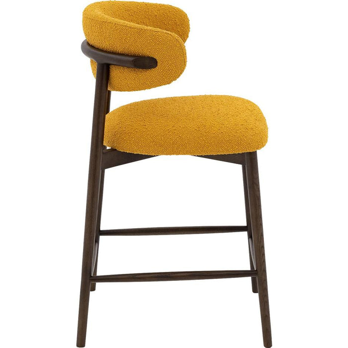 Goossens Counterstoel Diede, Counterstoel - geel Boucle zonder