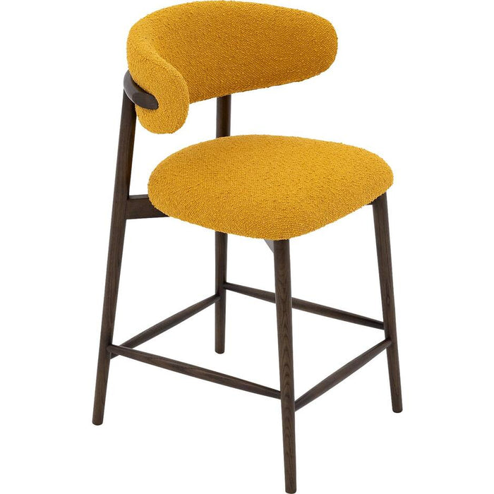 Goossens Counterstoel Diede, Counterstoel - geel Boucle zonder