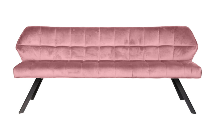 AnLi Style Eetkamerbank raster roze velours