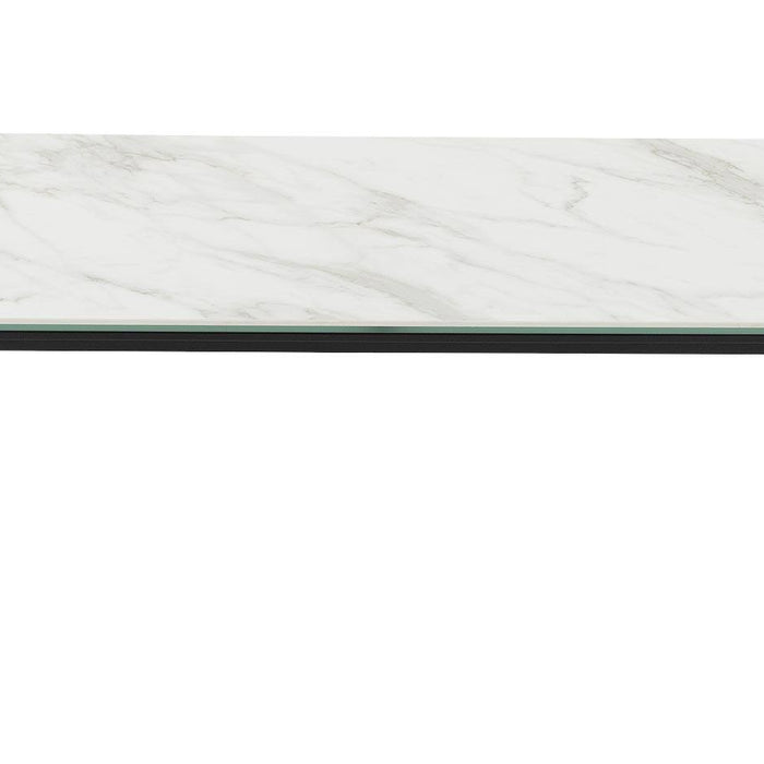 Goossens salontafel Dexter in Keramiek wit geaderd