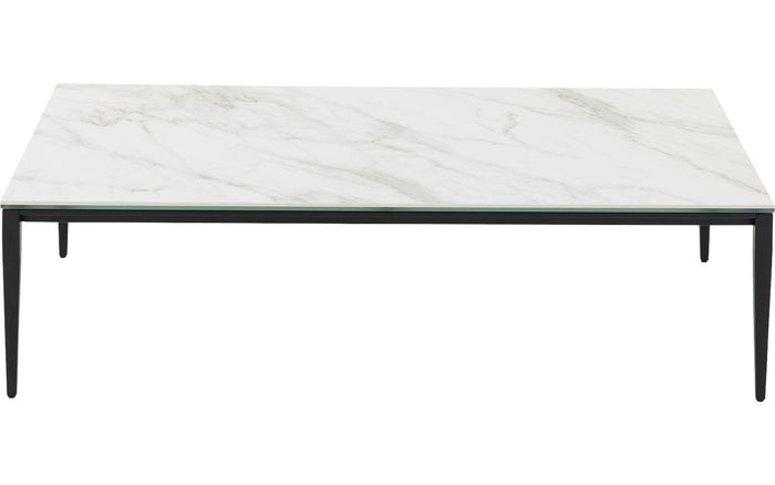 Goossens salontafel Dexter in Keramiek wit geaderd