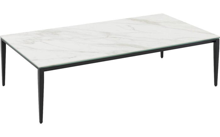 Goossens salontafel Dexter in Keramiek wit geaderd