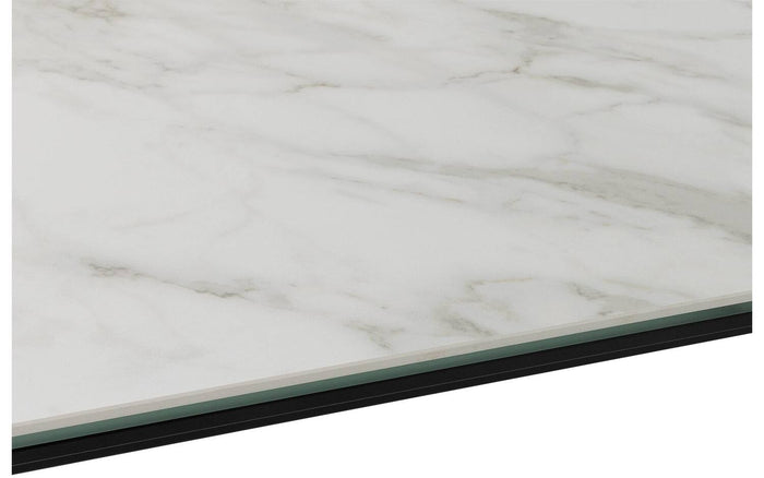 Goossens salontafel Dexter in Keramiek wit geaderd