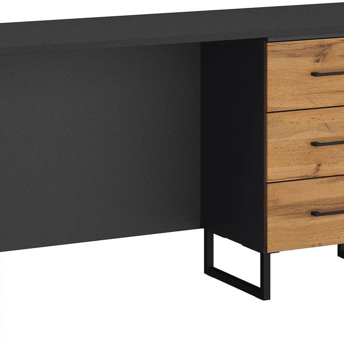 Goossens Basic Commode Bastion, Bureau 3 laden rechts, 140 cm breed