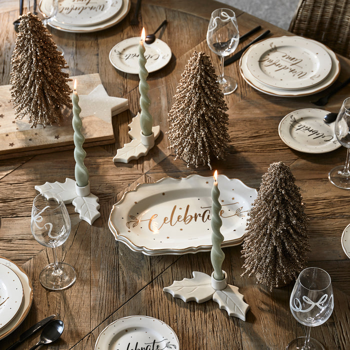 Riviera Maison Kandelaar Holly Branch Wit