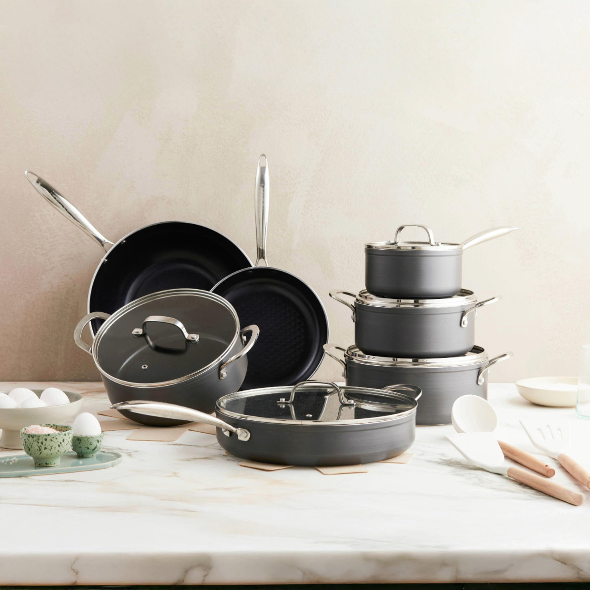 ISENVI Victoria Forged Chef Totaal Pannenset 20 delig - RVS grepen