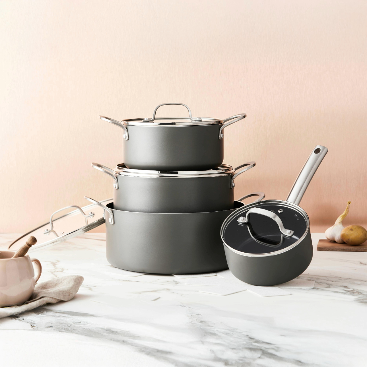 ISENVI Murray Keramische Kookpannenset Extra - 12 delig - RVS