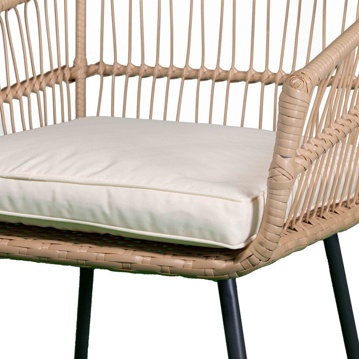 Giga Meubel - Tuinset Rattan - 2 Stoelen & 1 Tafel - Incl. Kussen