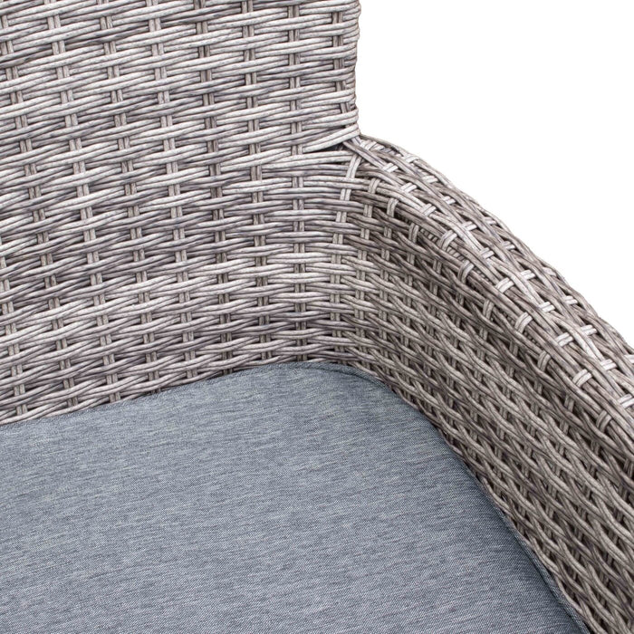 Giga Meubel - Tuinstoel Wicker - Grijs - Zithoogte 43 cm - Stoel Raaf