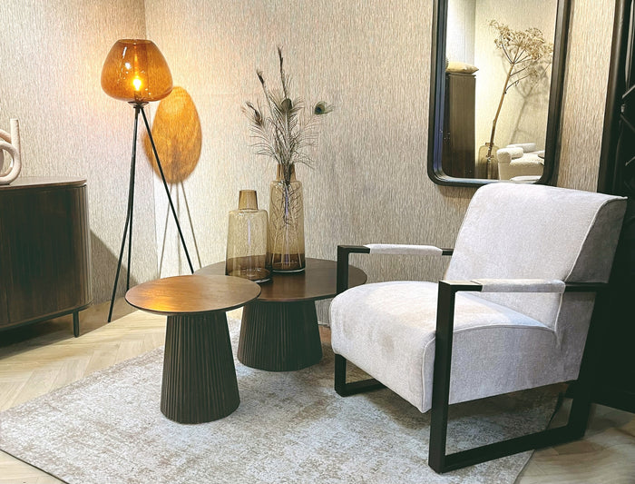 Livingfurn - Salontafel Salvator Walnut 50cm - Mangohout