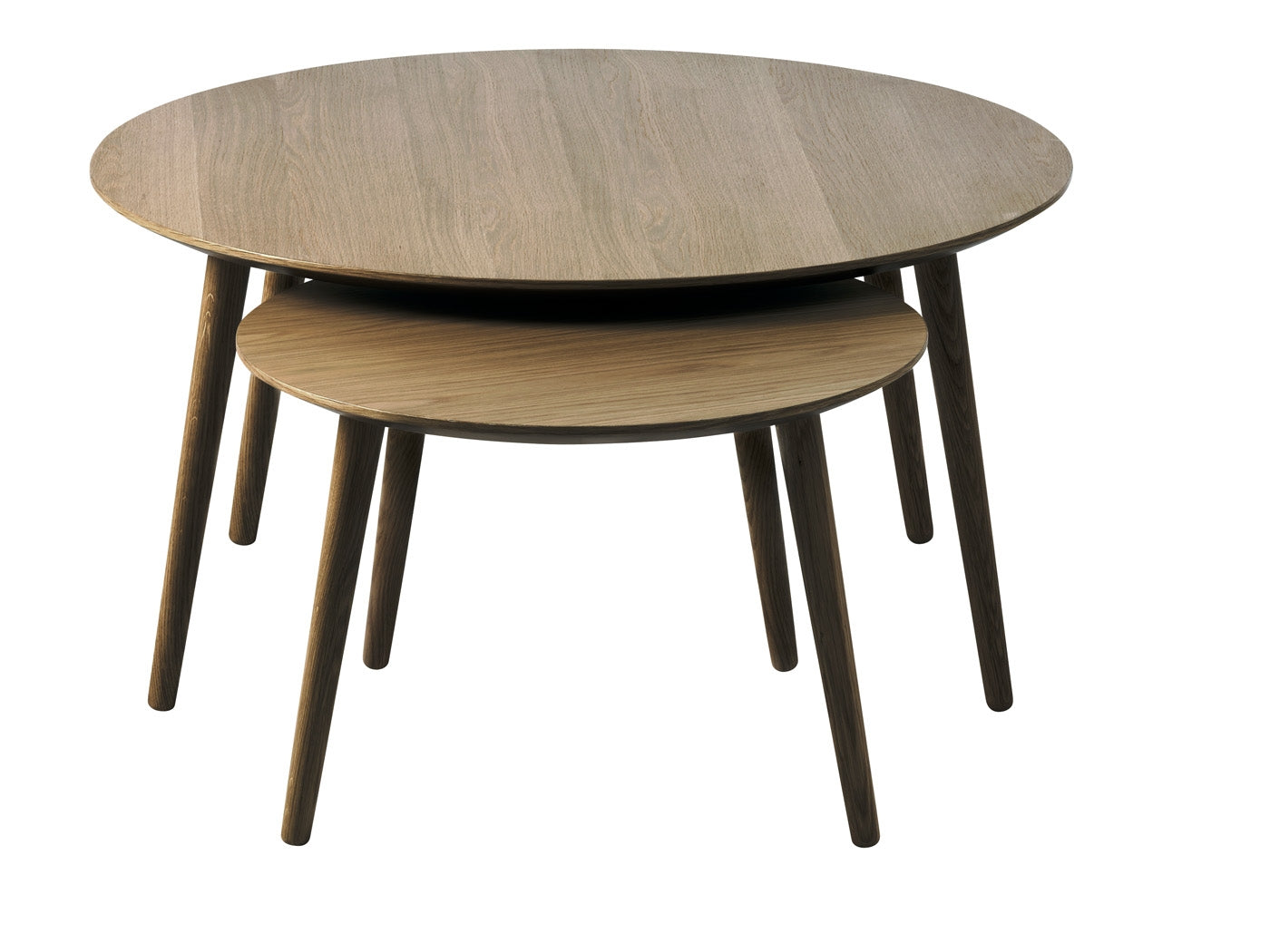 Giga Living - Salontafel Adda Rond Smoked Eiken Set van 2