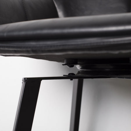 Giga Meubel - Barstoel Shannon Zwart Draaibaar  - PU leer|Staal|Metaal