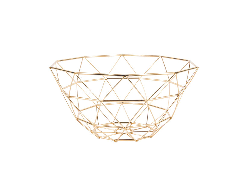 present time - Fruitschaal Diamond Cut - Goud - 30x15cm