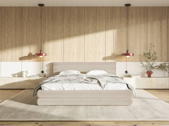 NADUVI Collection Gestoffeerd bed Alvaro chenille 140 x 200 met