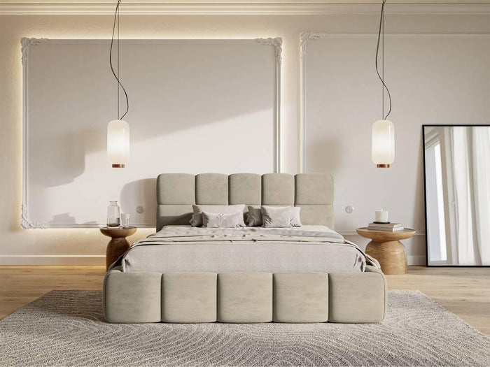 NADUVI Collection Bedframe Chloe velvet 160 x 200 met