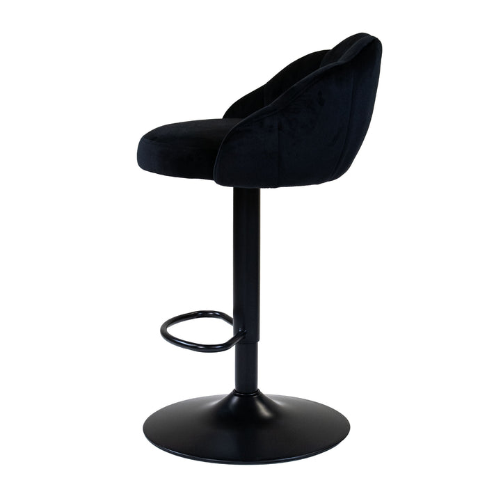 Giga Meubel - Barstoel Zwart - Velvet - Stoel Lise - Set van 2