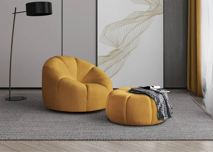 NADUVI Collection Fauteuil met poef Plush