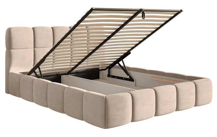 NADUVI Collection Bedframe Chloe velvet 160 x 200 met