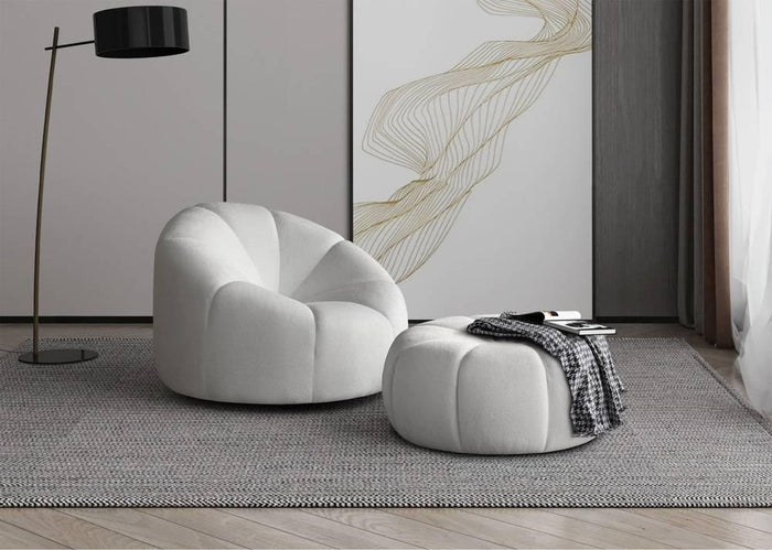 NADUVI Collection Fauteuil met poef Plush