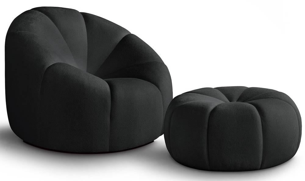 NADUVI Collection Fauteuil met poef Plush