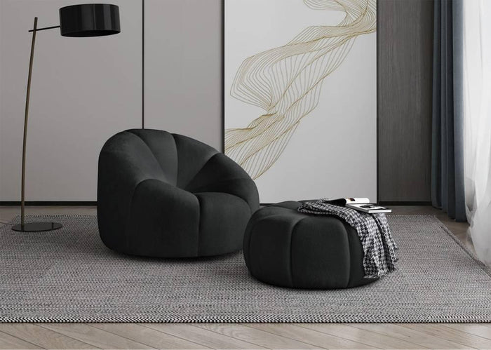 NADUVI Collection Fauteuil met poef Plush