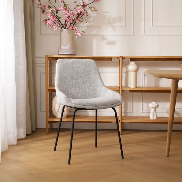 Nolon Nora-Isa Eetkamerstoel Beige Gemêleerd - Stof - Zwart Onderstel