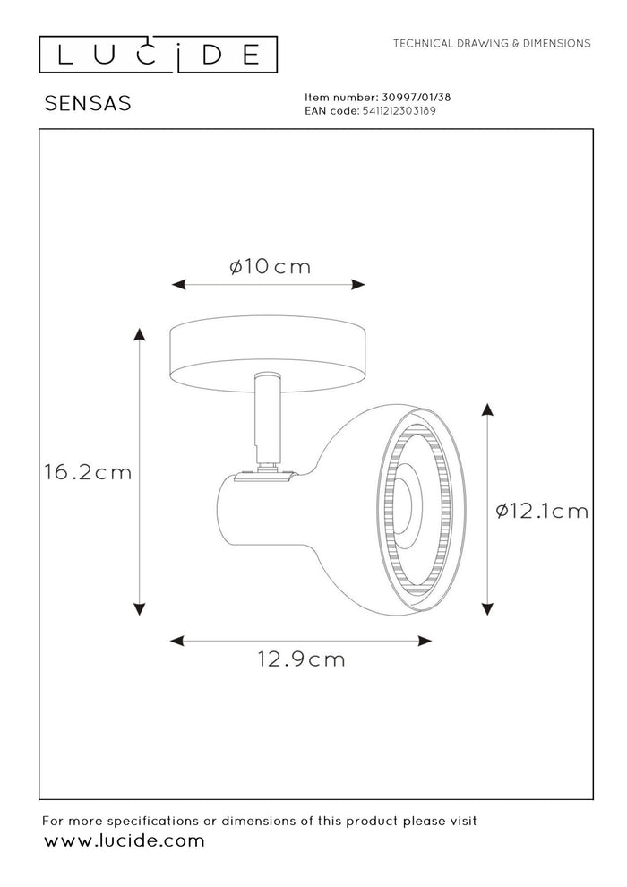 Lucide SENSAS Plafondspot - Beige