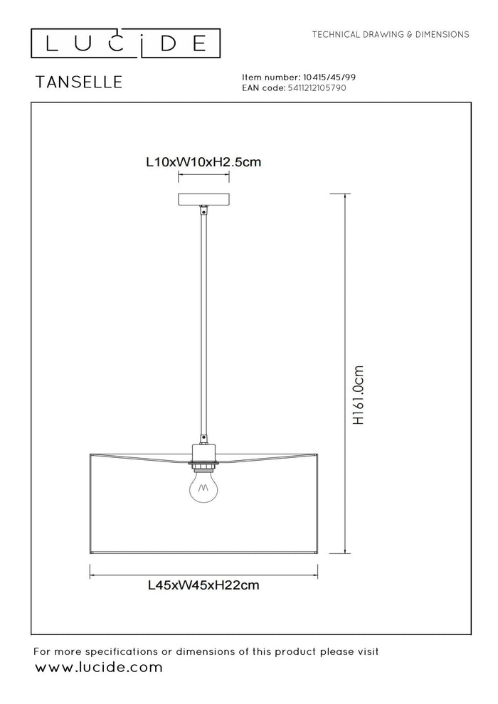 Lucide TANSELLE Hanglamp - Multicolor
